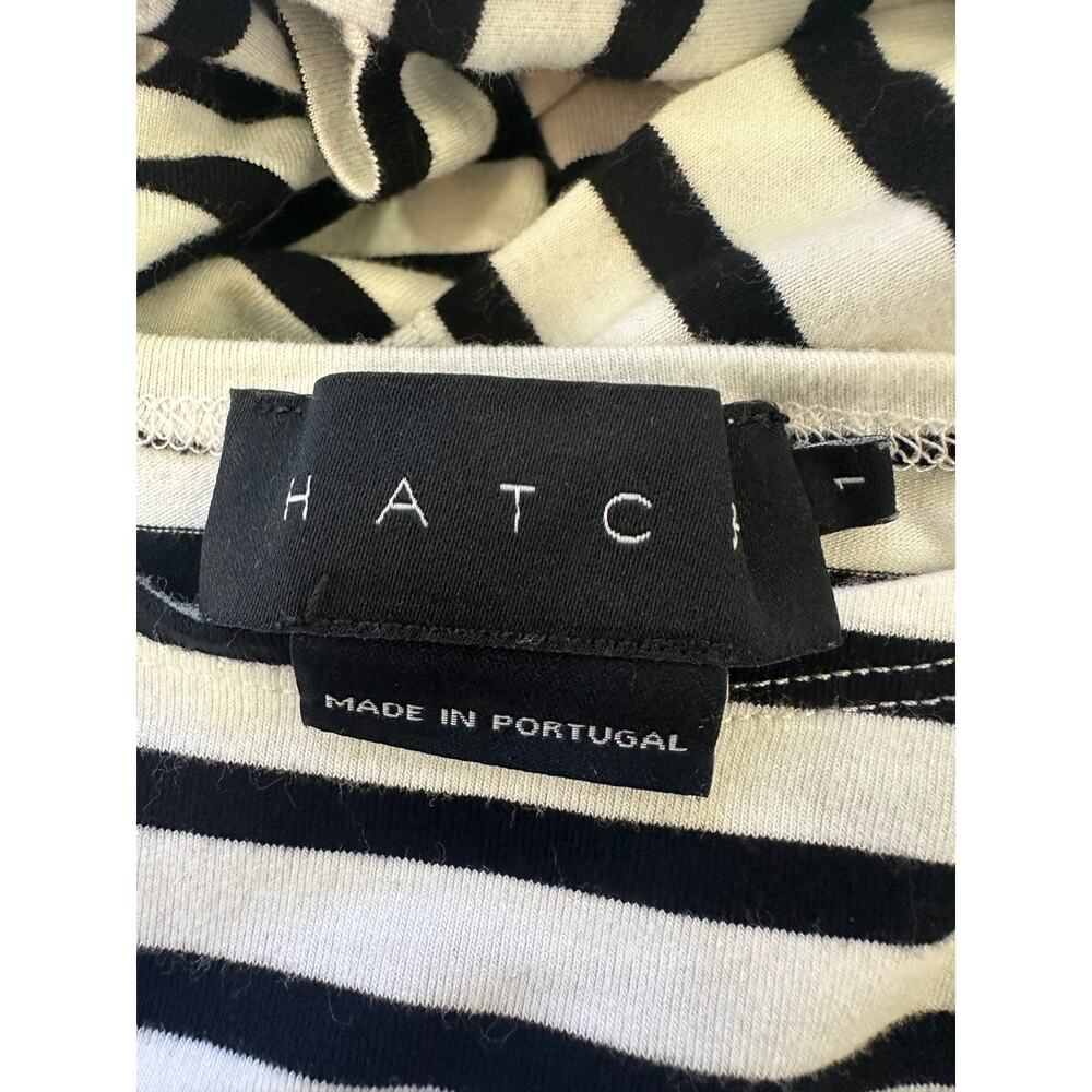 HATCH Perfect Long Sleeve Tee Striped Size 1 Small Black White Maternity Top - Picture 4 of 7